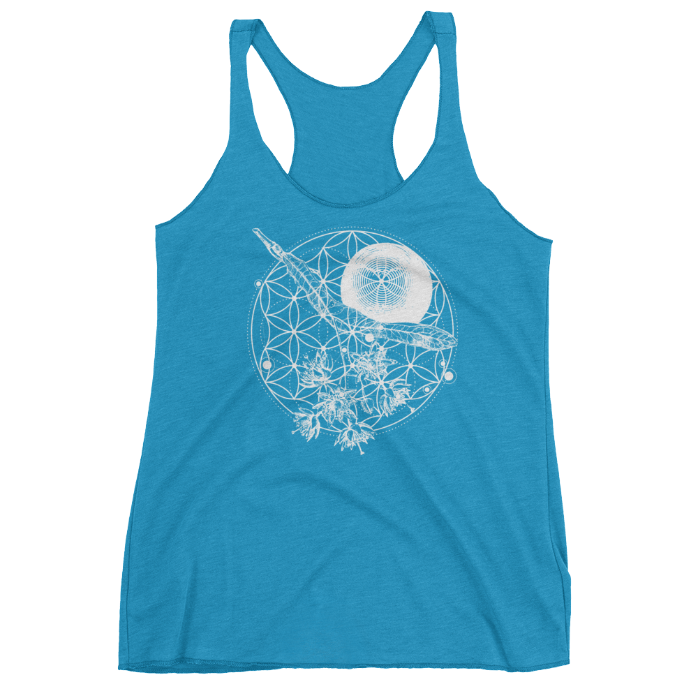 Sacred Geometry Tank Top - Flower of Life - Vintage Turquoise