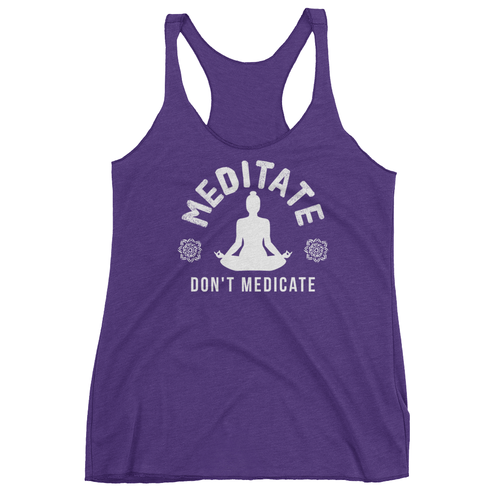 Vegan Yoga Tank Top - Meditate don't medicate - Purple Rush