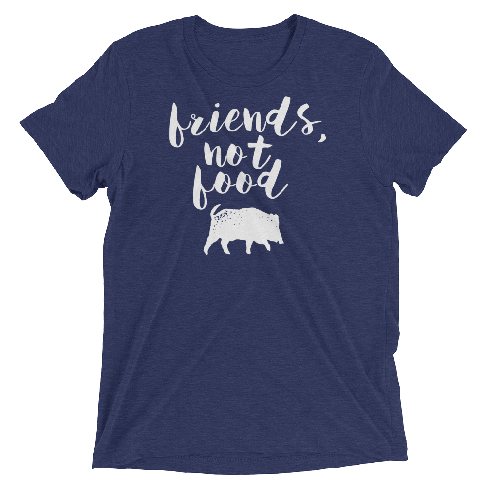 Vegan T-Shirt - Friends not Food - Navy