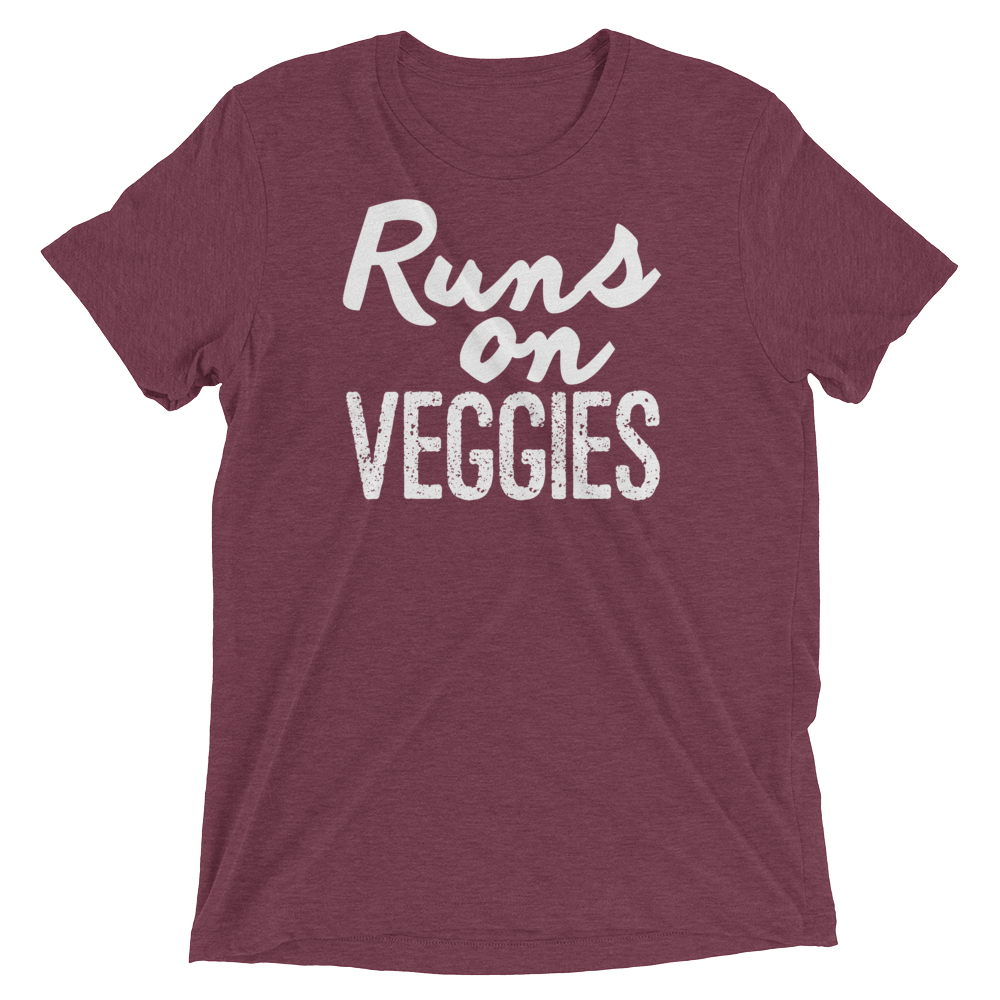 Vegan T-Shirt - Runs on veggies - Maroon