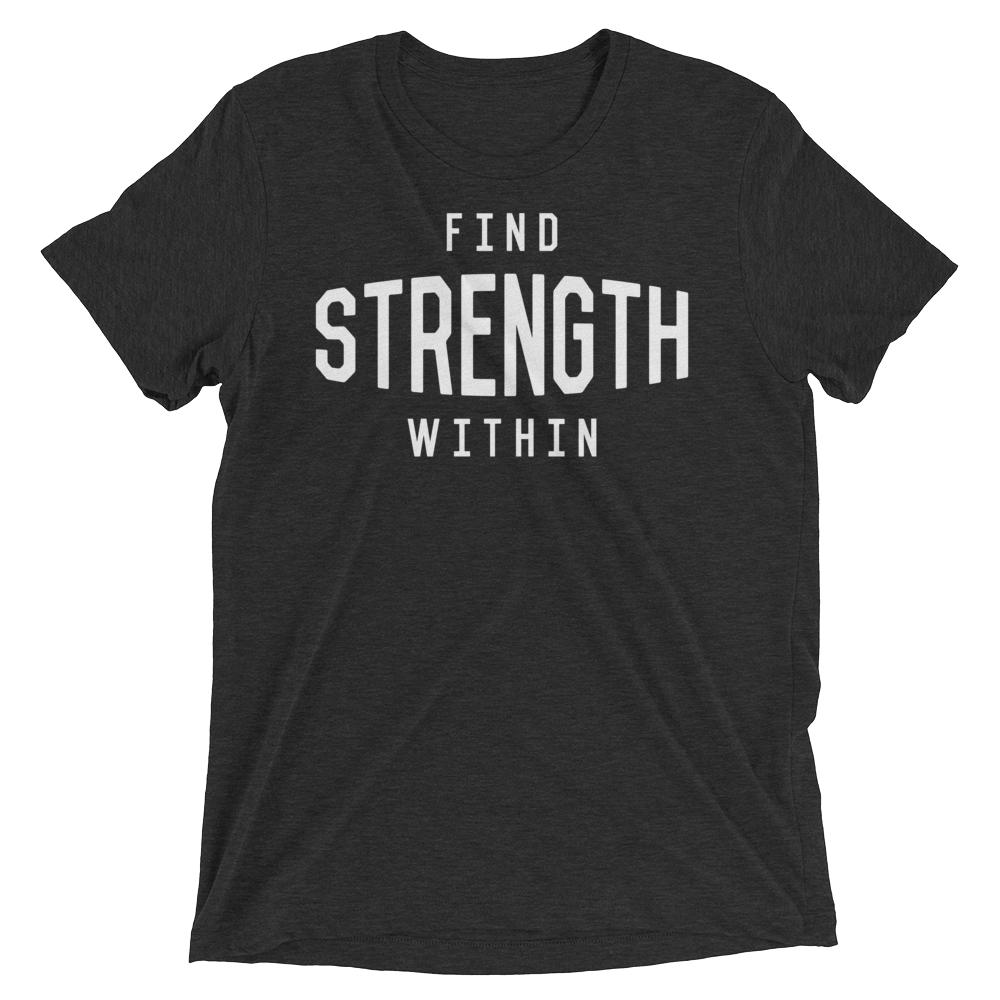 Vegan Yoga Shirt - Find Strength Within - Charcoal Black