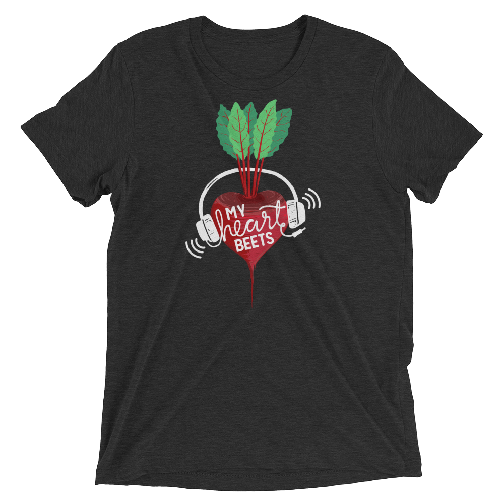Vegan T-Shirt - My Heart Beets - Charcoal Black