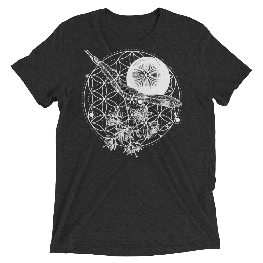 Sacred Geometry Shirt - Flower Of Life - Charcoal Black