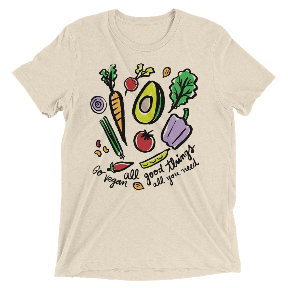 Vegan T-Shirt - All Good Things - Oatmeal