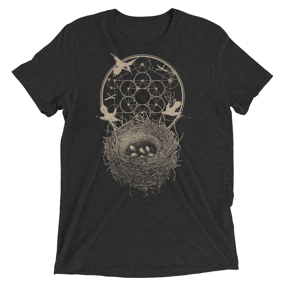 Sacred Geometry Shirt - Hexagon Formation Nest - Charcoal Black
