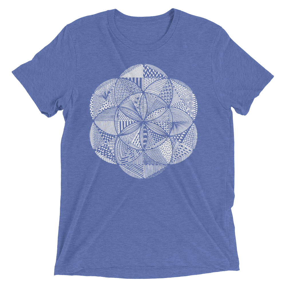Sacred Geometry Shirt - Seed Of Life Boho - Blue