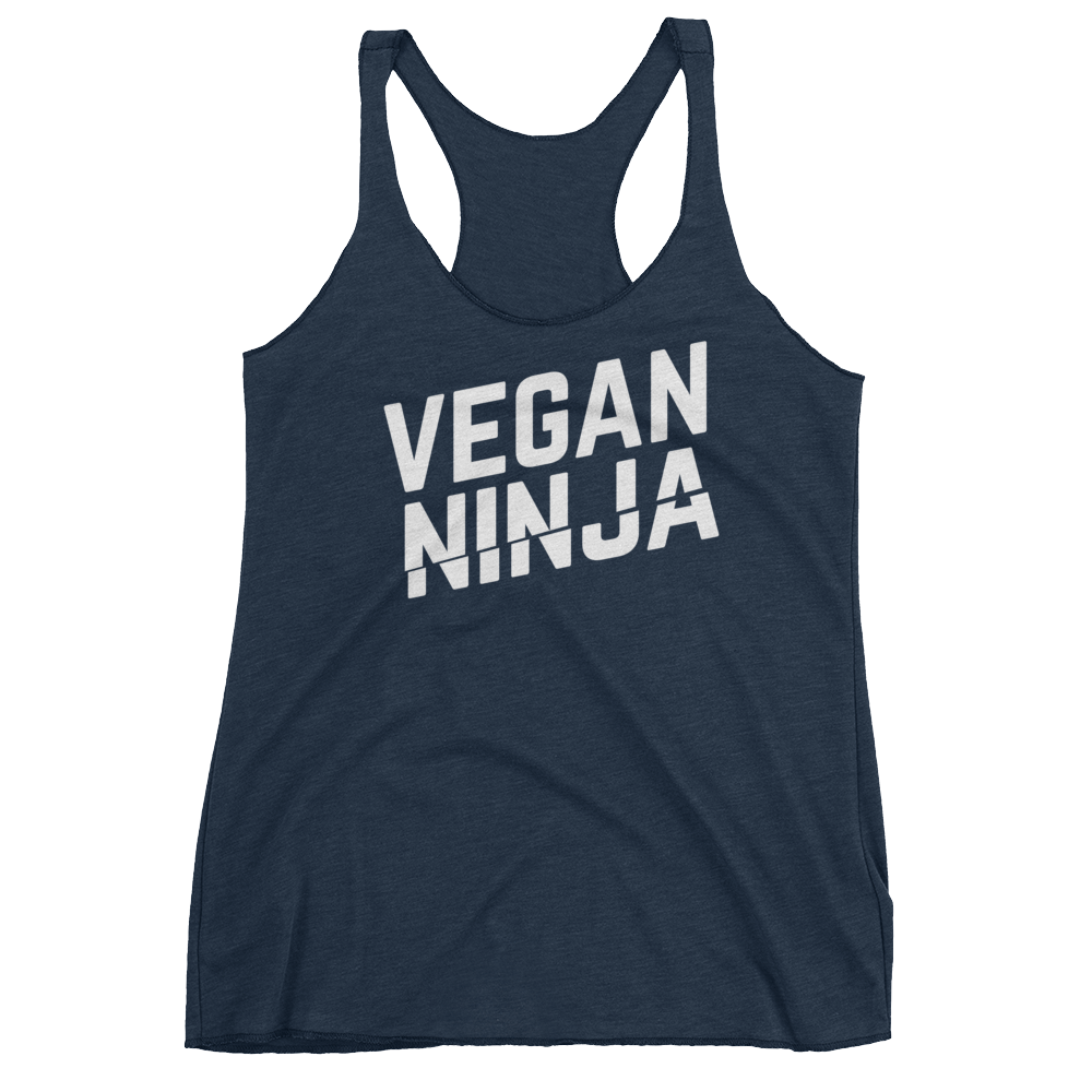 Vegan Tank Top - Vegan Ninja - Vintage Navy
