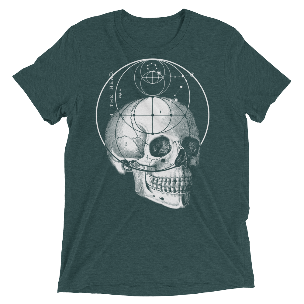 Sacred Geometry Shirt - Vesica Piscis Eye Skull - Emerald