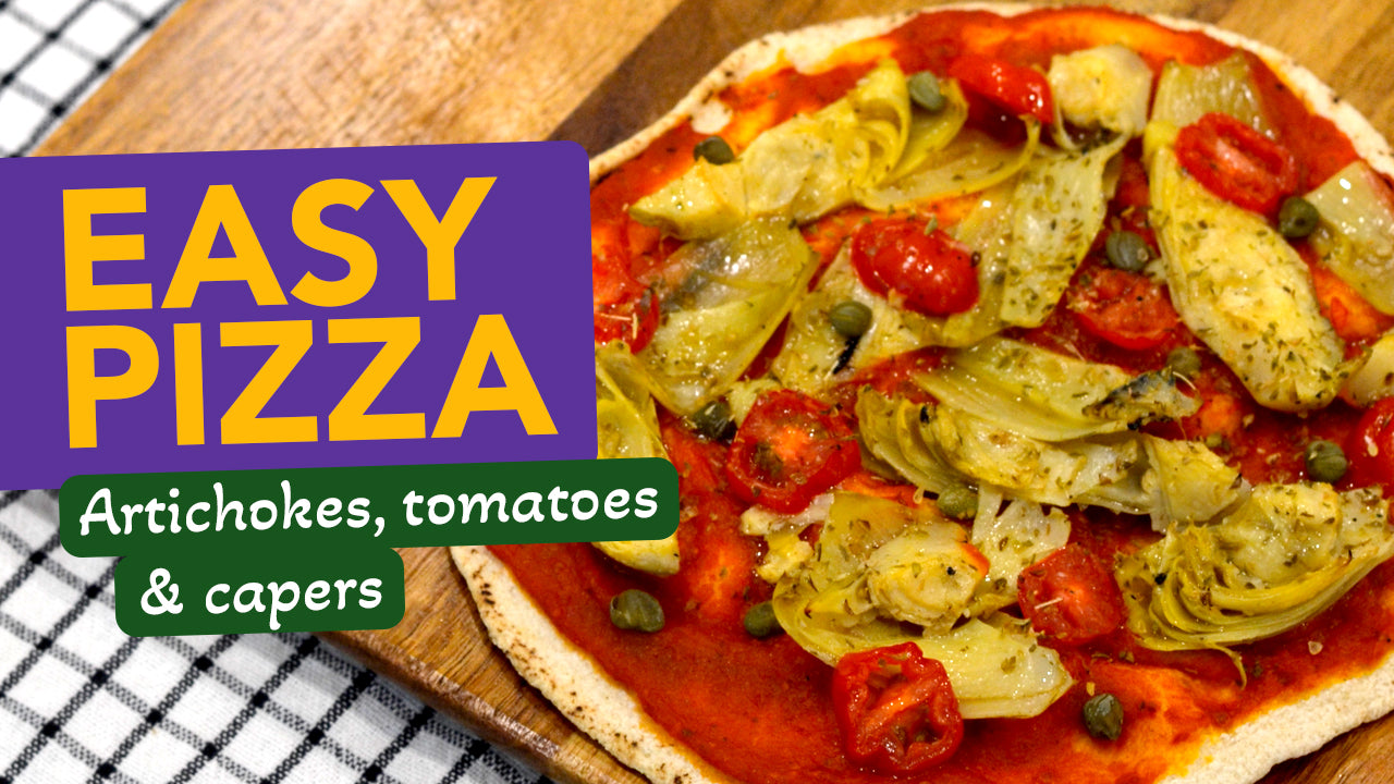 Easy Artichoke & Capers Pita Pizza Recipe
