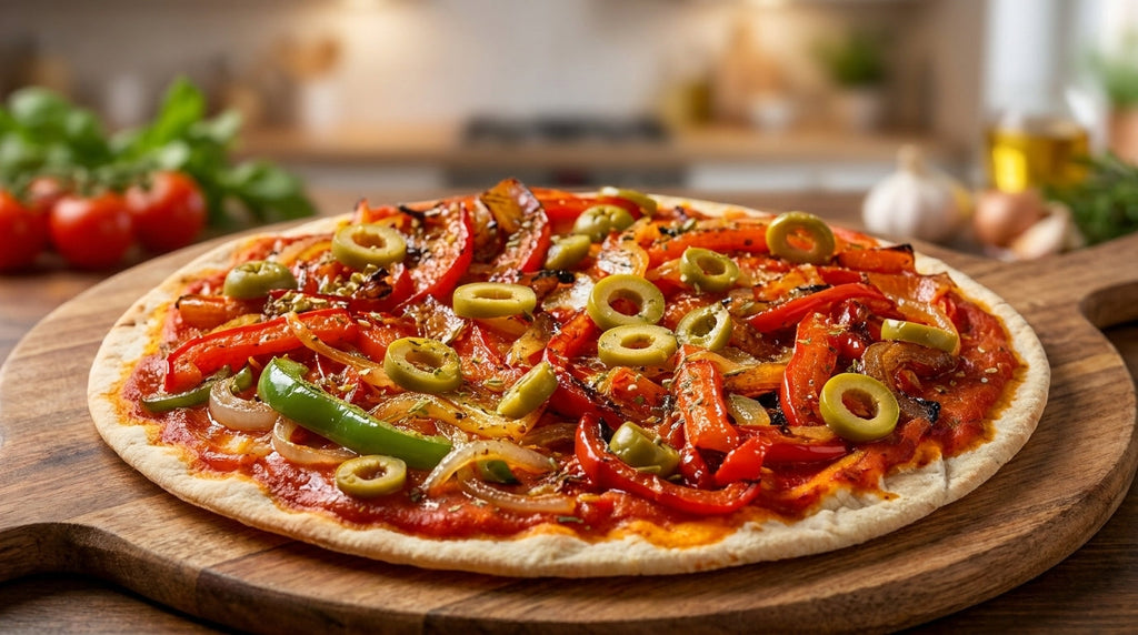 Bell Pepper, Onion & Olive Vegan Pizza