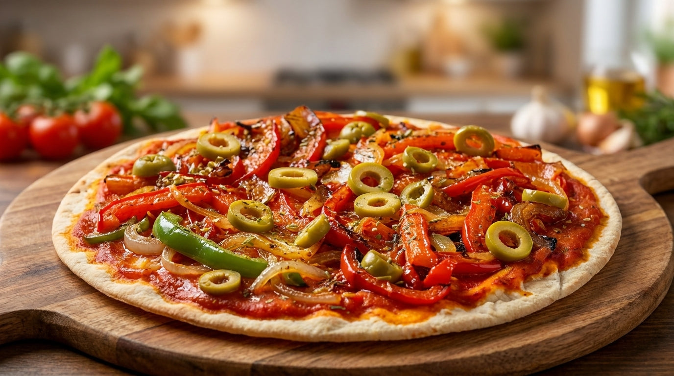 Bell Pepper, Onion & Olive Vegan Pizza