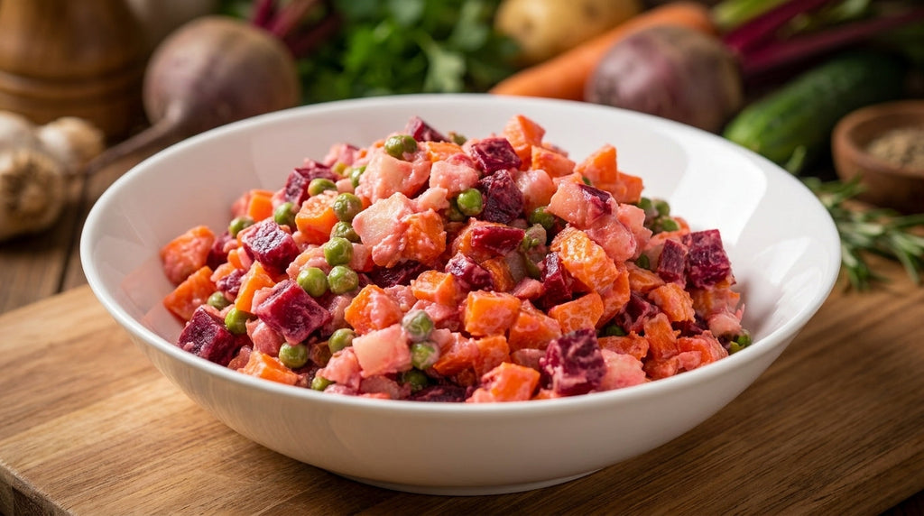Vegan Potato Beet and Carrot Salad