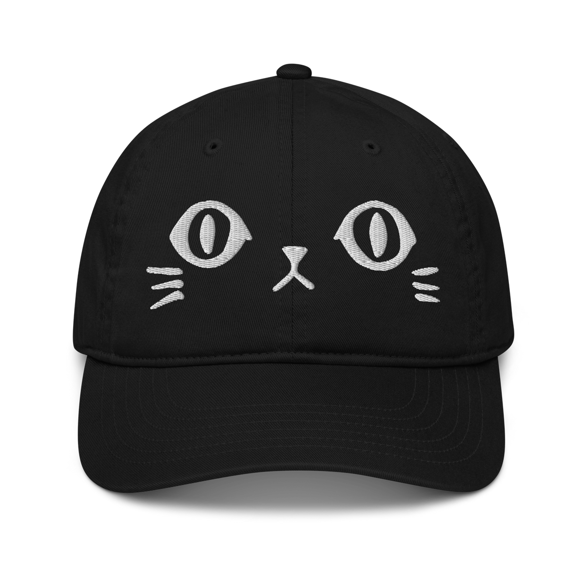 Cat Face Hat Front Black