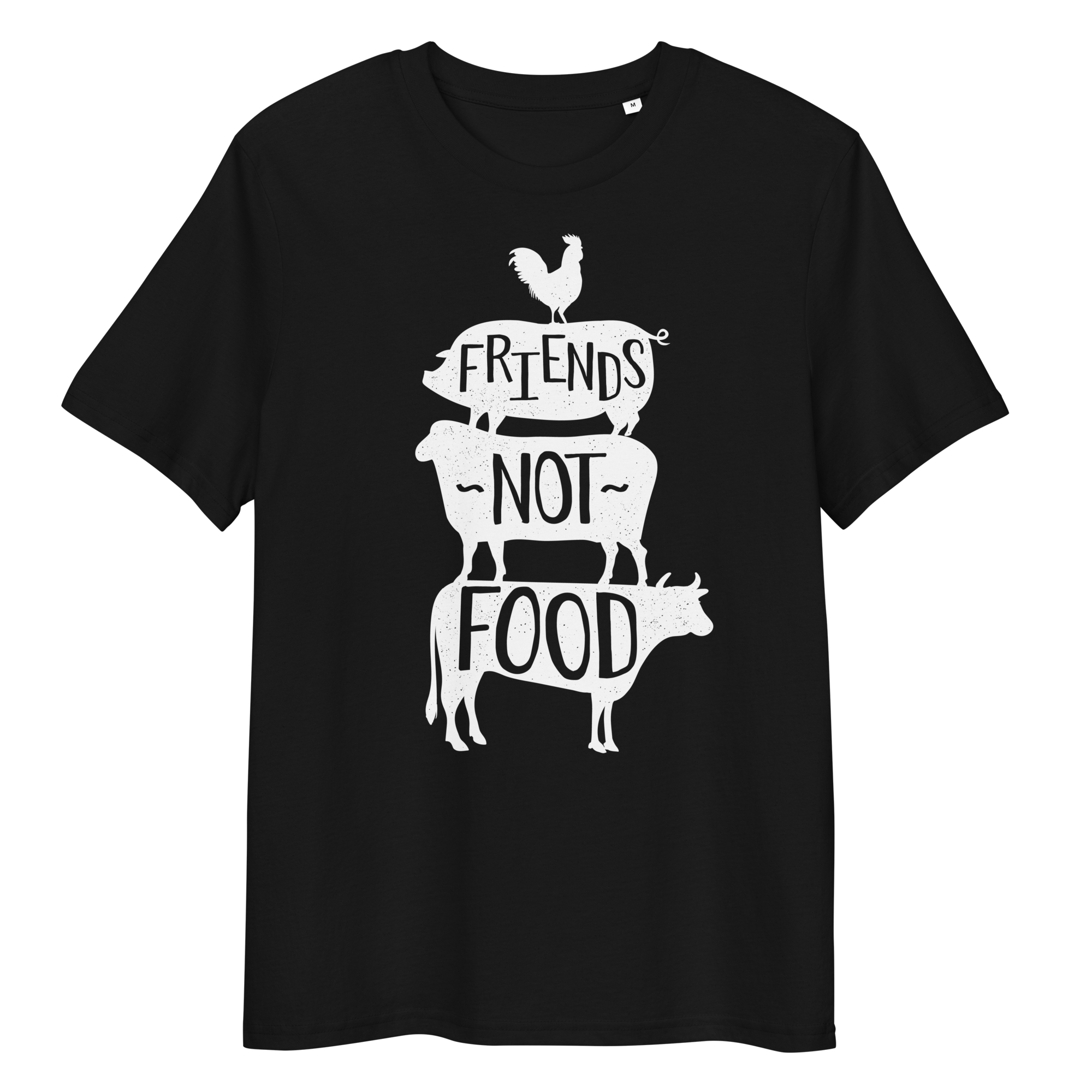 Vegan T-Shirt - Friends not Food - Black
