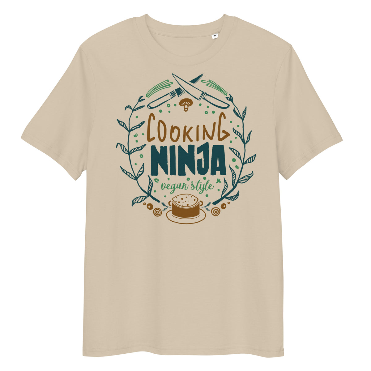 Vegan T-Shirt - Cooking Ninja - Desert Dust
