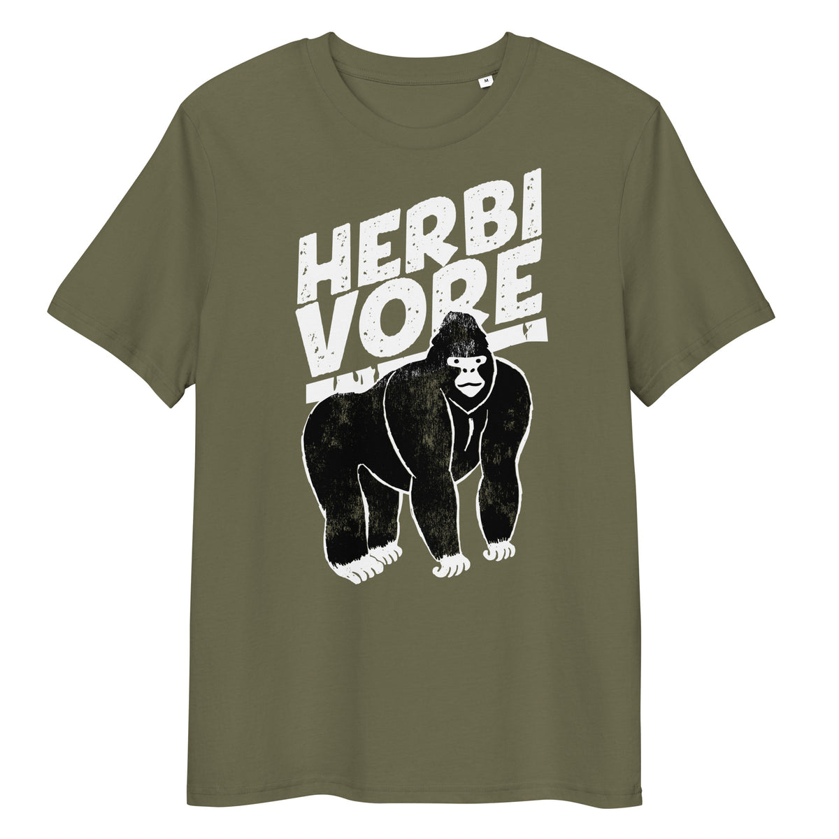 Vegan T-Shirt - Herbivore Gorilla - Khaki
