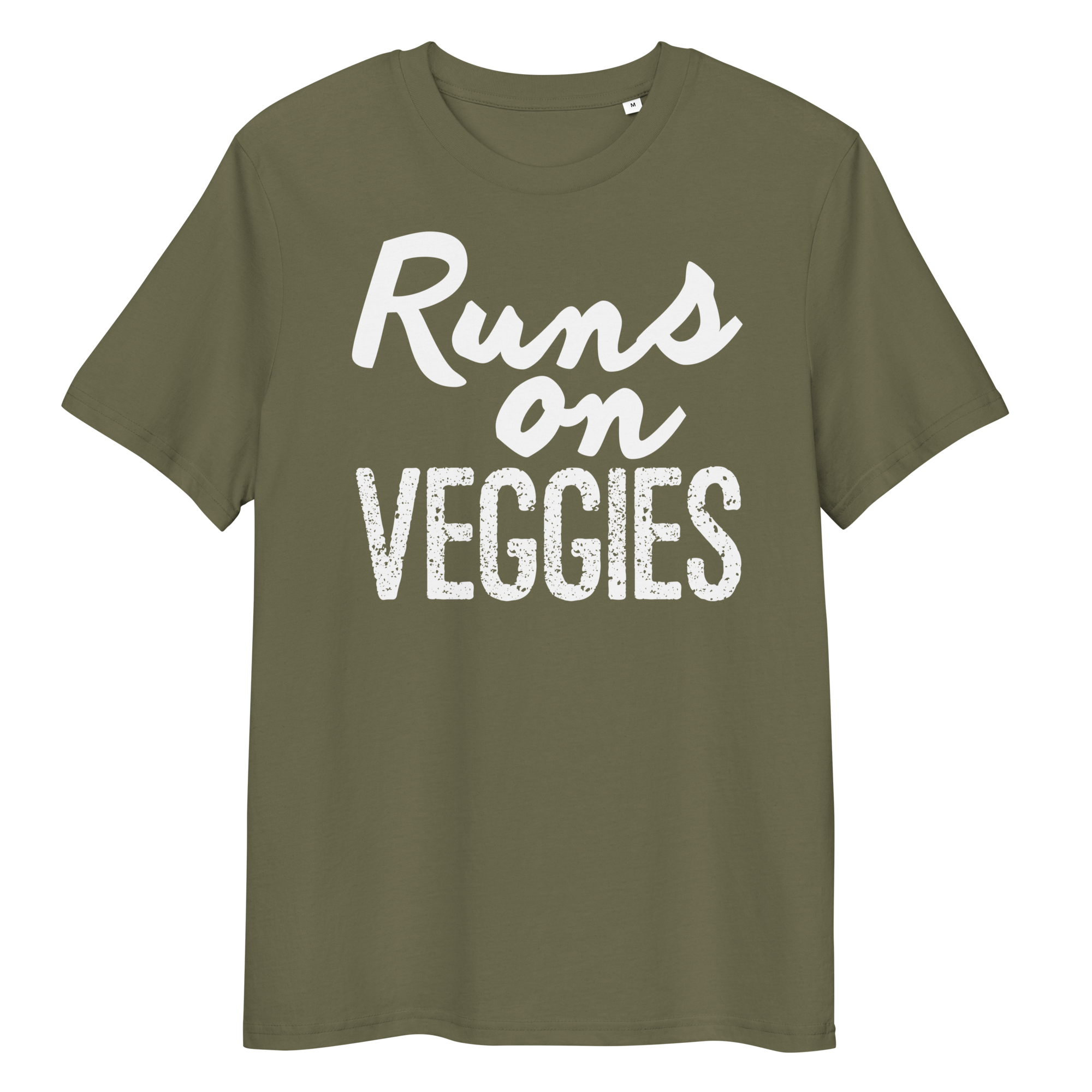 Vegan T-Shirt - Runs on Veggies - Khaki
