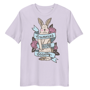 Vegan T-Shirt - Bunnies before Beauty - Lavender
