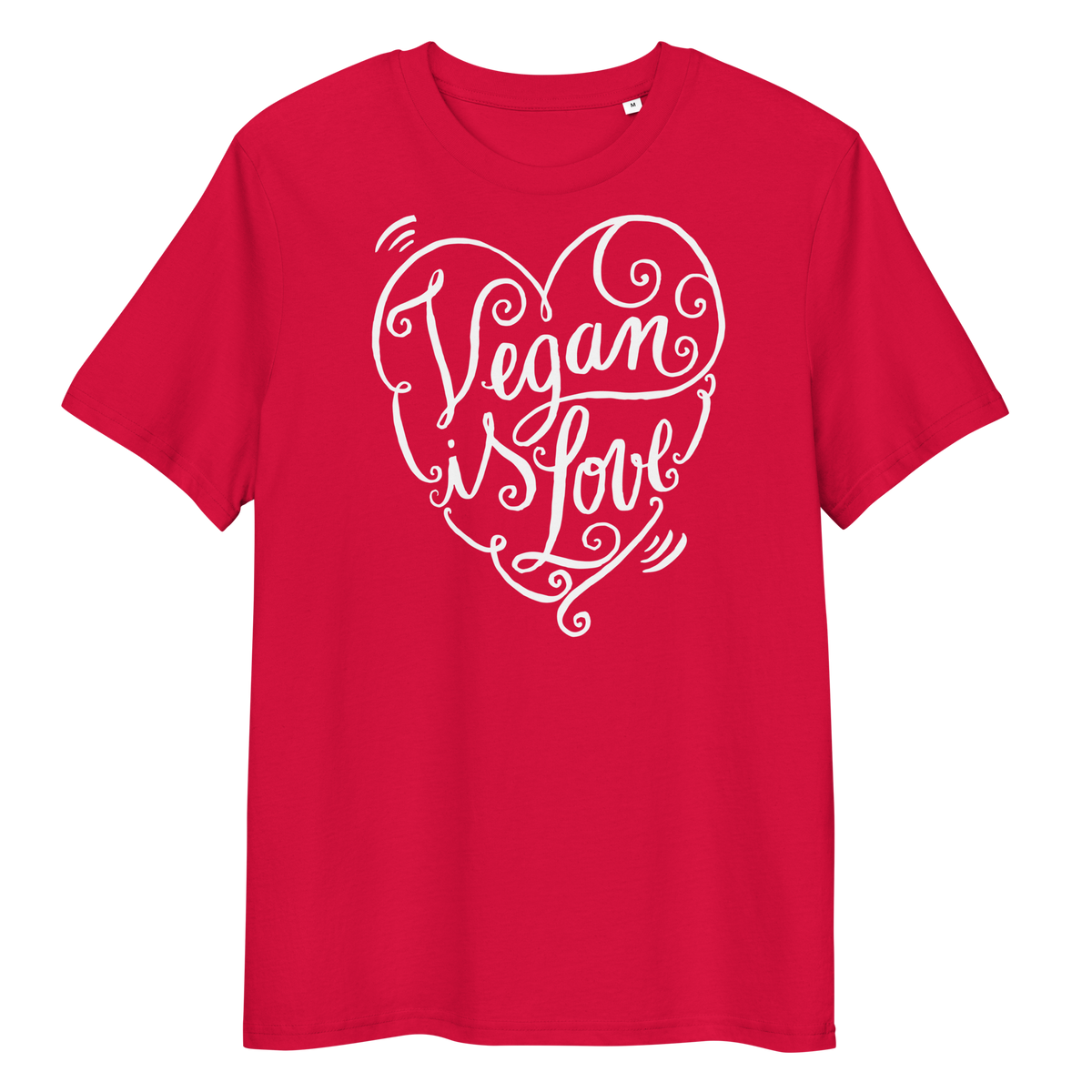 Vegan T-Shirt - Vegan is Love - Red