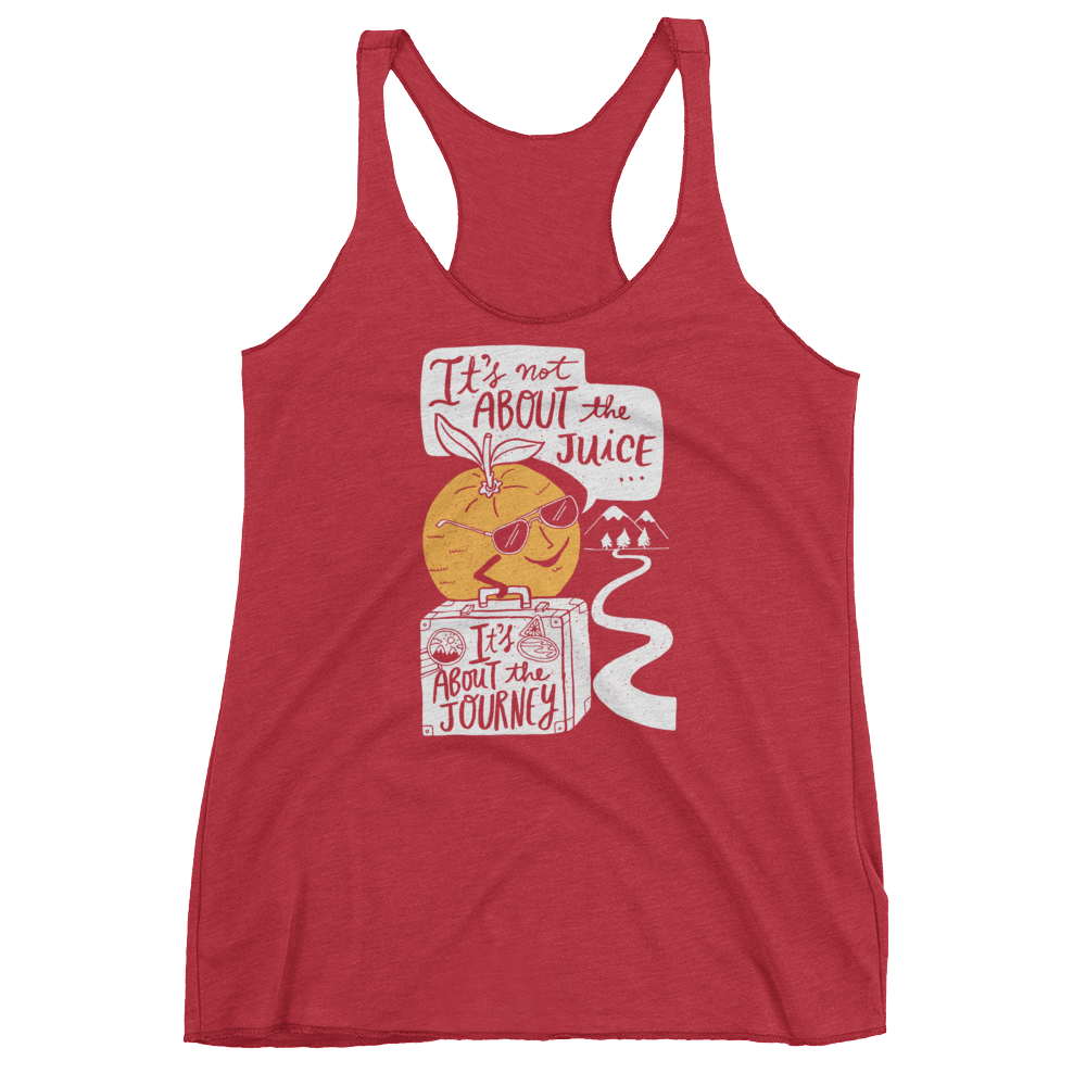 Vegan Tank Top - It's About The Journey - Vintage Red
