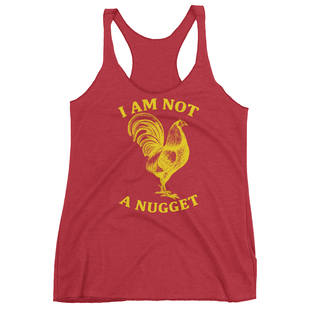 Vegan Tank Top - I Am Not A Nugget - Vintage Red