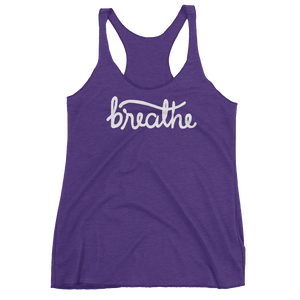 Vegan Yoga Tank Top - Breathe - Purple Rush
