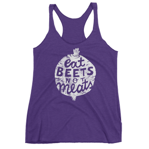 Vegan Tank Top - Eat Beets Not Meats - Purple Rush