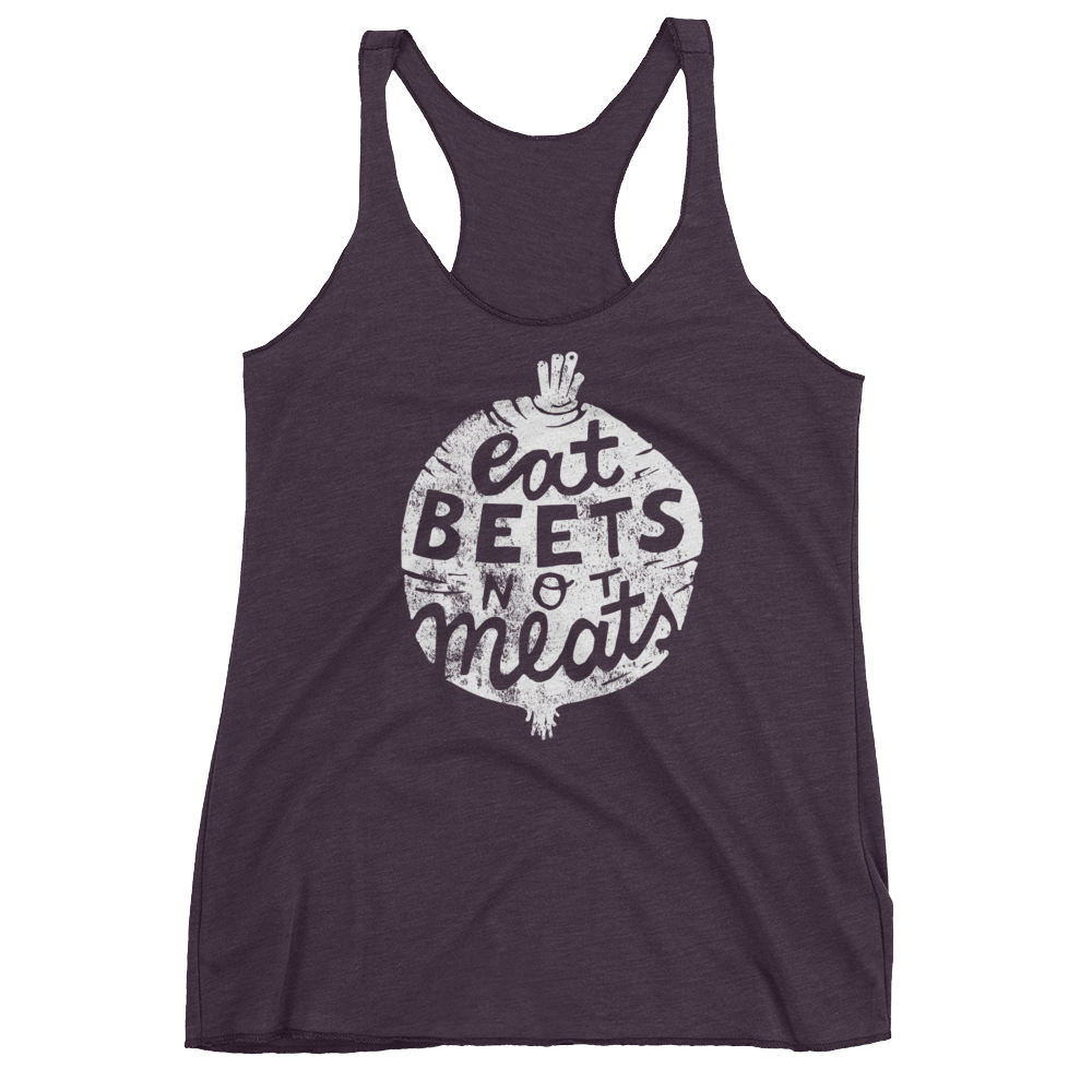 Vegan Tank Top - Eat Beets Not Meats - Vintage Purple