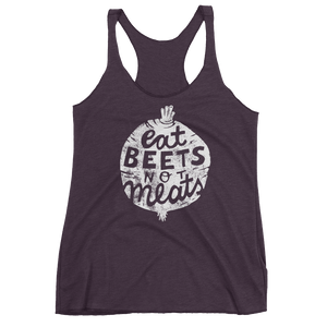 Vegan Tank Top - Eat Beets Not Meats - Vintage Purple