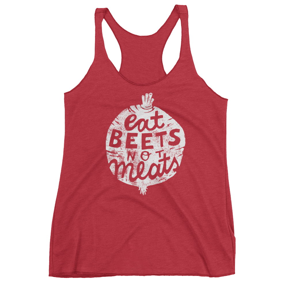 Vegan Tank Top - Eat Beets Not Meats - Vintage Red