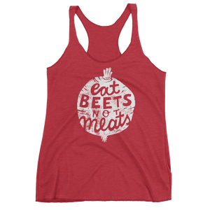 Vegan Tank Top - Eat Beets Not Meats - Vintage Red
