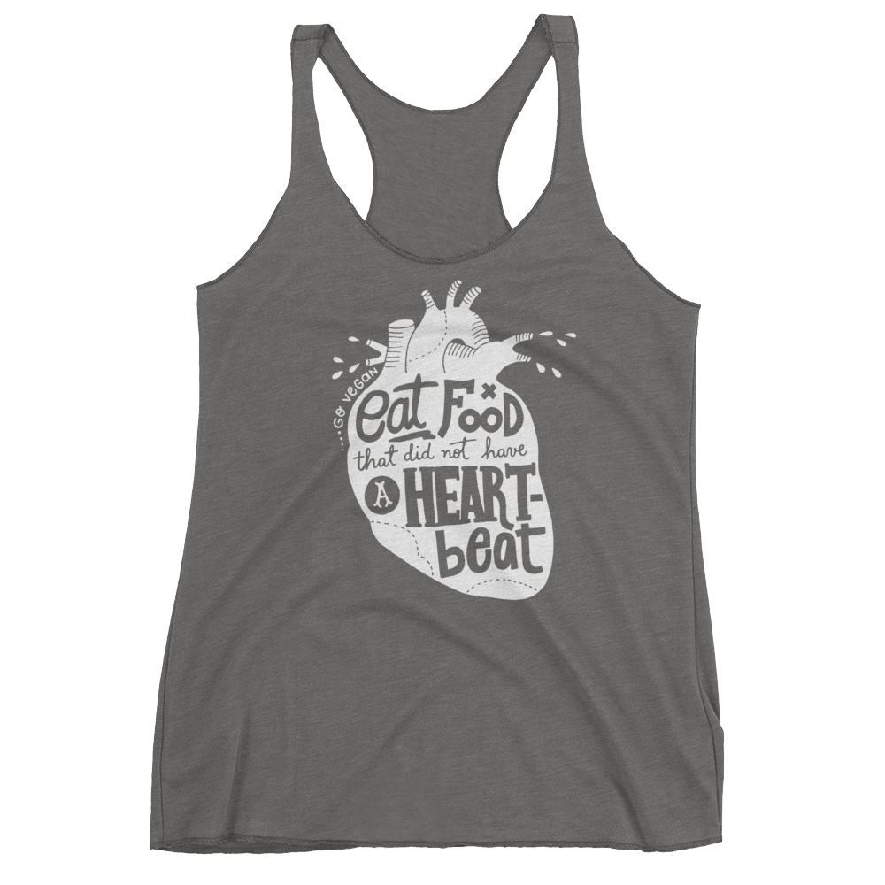Vegan Tank Top - Eat Food That Did Not Have a Heartbeat - Premium Heather