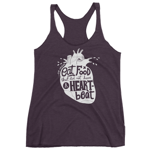 Vegan Tank Top - Eat Food That Did Not Have a Heartbeat - Vintage Purple