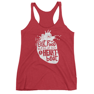 Vegan Tank Top - Eat Food That Did Not Have a Heartbeat - Vintage Red
