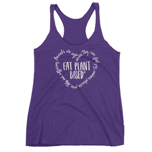 Vegan Tank Top - Eat Plant Based Heart - Purple Rush