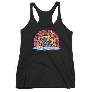 Vegan Tank Top - Eat The Rainbow - Vintage Black