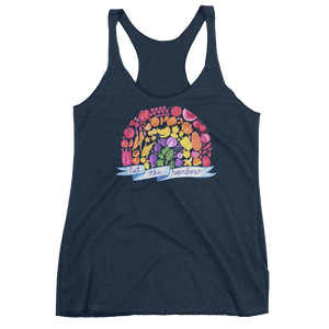 Vegan Tank Top - Eat The Rainbow - Vintage Navy