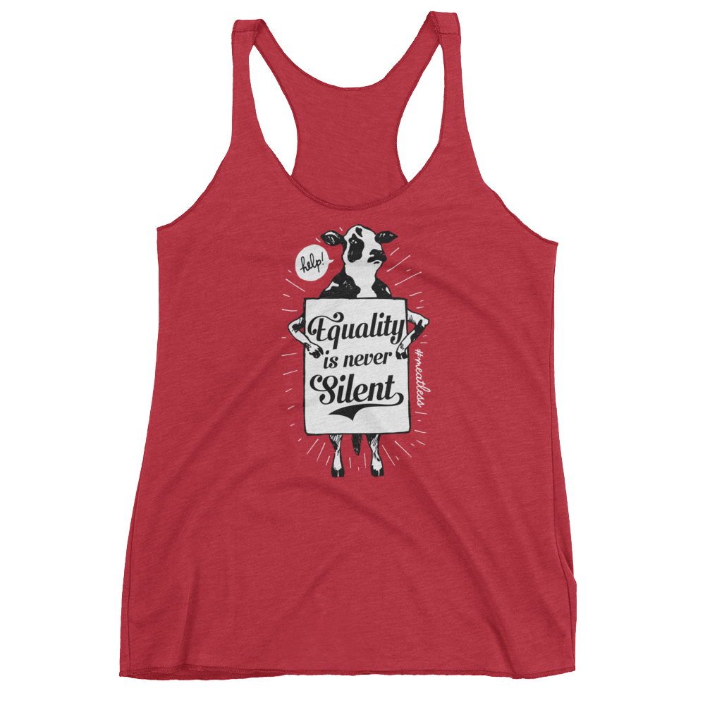 Vegan Tank Top - Equality is never silent - Vintage Red