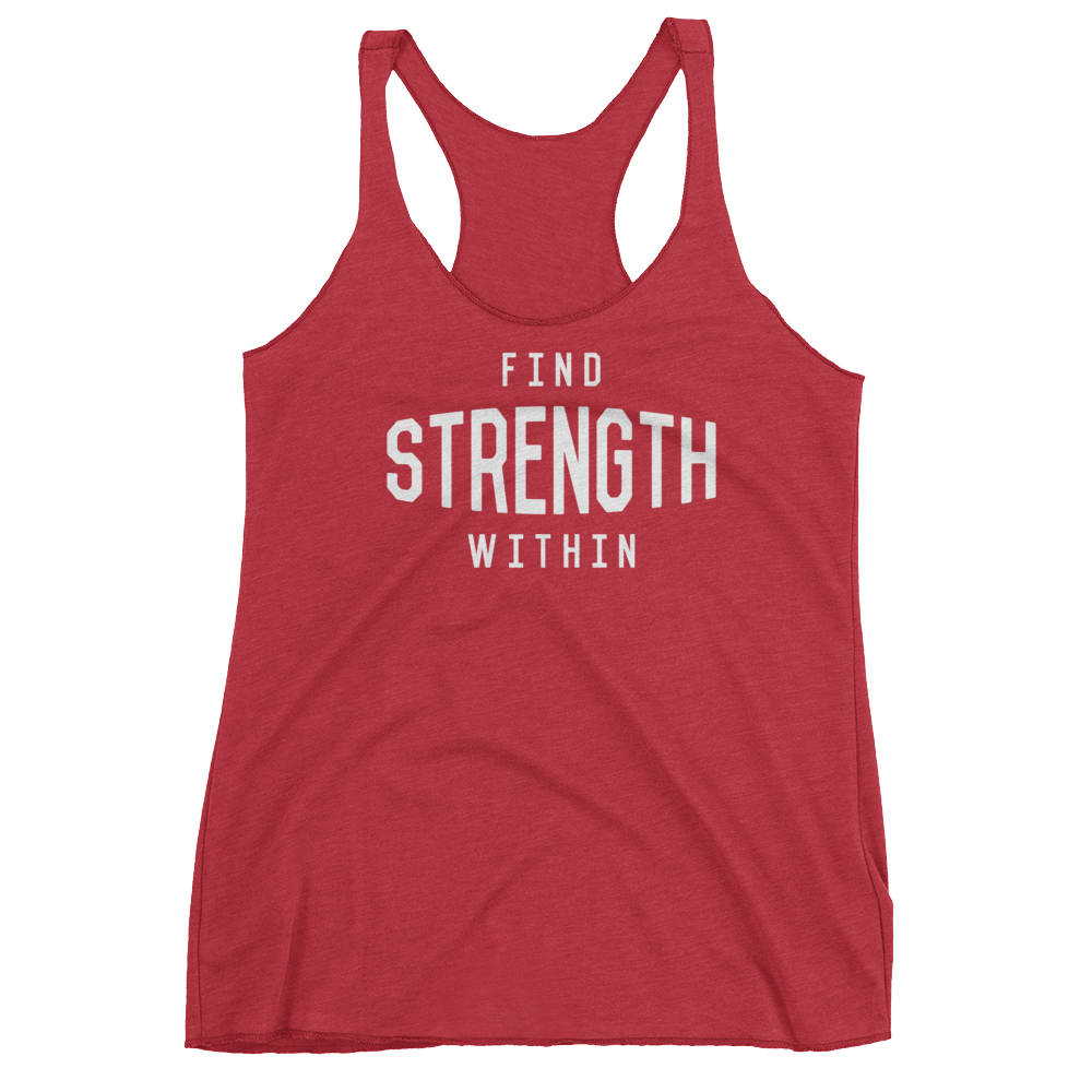Vegan Yoga Tank Top - Find Strength Within - Vintage Red