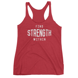 Vegan Yoga Tank Top - Find Strength Within - Vintage Red