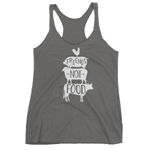 Vegan Tank Top - Friends Not Food Tower - Premium Heather