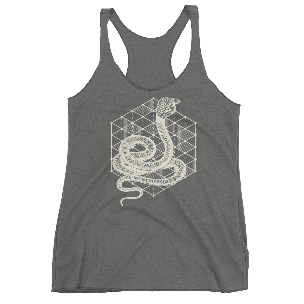 Sacred Geometry Tank Top - Hexagonal Grid Cobra - Premium Heather