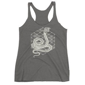 Sacred Geometry Tank Top - Hexagonal Grid Cobra - Premium Heather