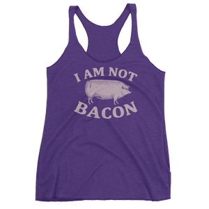 Vegan Tank Top - I Am Not Bacon - Purple Rush