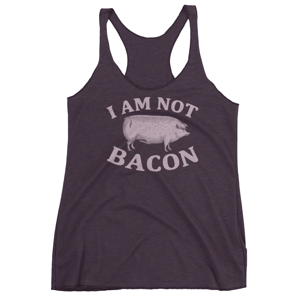 Vegan Tank Top - I Am Not Bacon - Vintage Purple