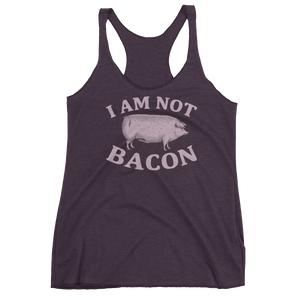 Vegan Tank Top - I Am Not Bacon - Vintage Purple