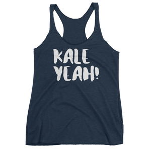 Vegan Tank Top - Kale Yeah - Vintage Navy