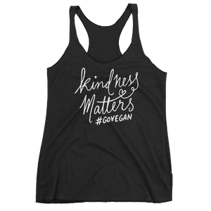 Vegan Tank Top - Kindness matters - Vintage Black