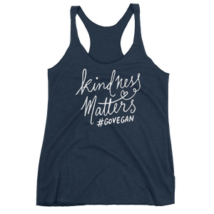 Vegan Tank Top - Kindness matters - Vintage Navy