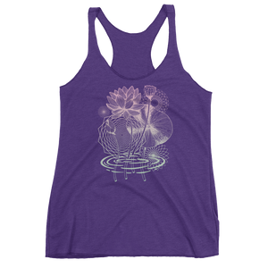 Sacred Geometry Tank Top - Lotus Flower Pond - Purple Rush